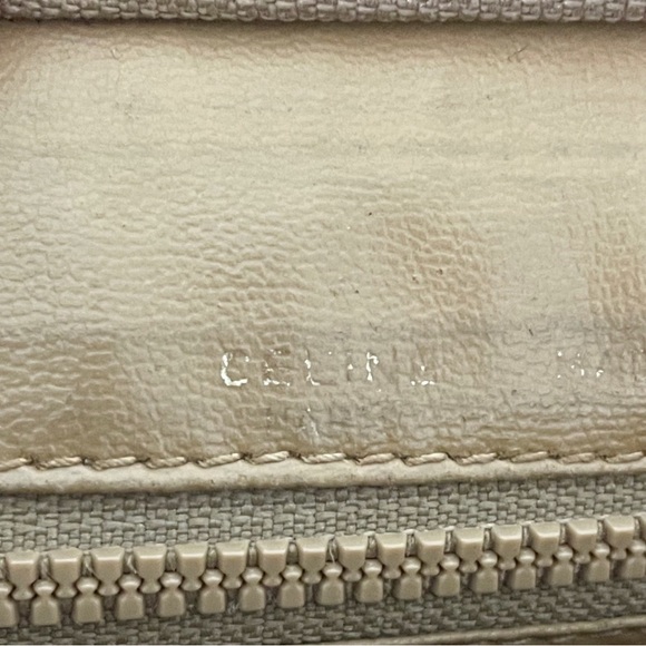 Celine beige macadam canvas and leather small clutch zip pouch bag - Picture 9 of 12